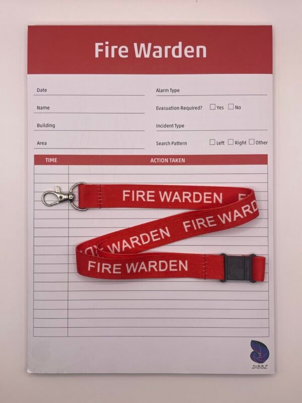 Fire Warden Checklist with FREE Lanyards (Quantity 20) - Image 2