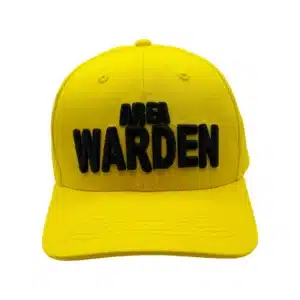 Area Warden hat front view - yellow emergency warden hat