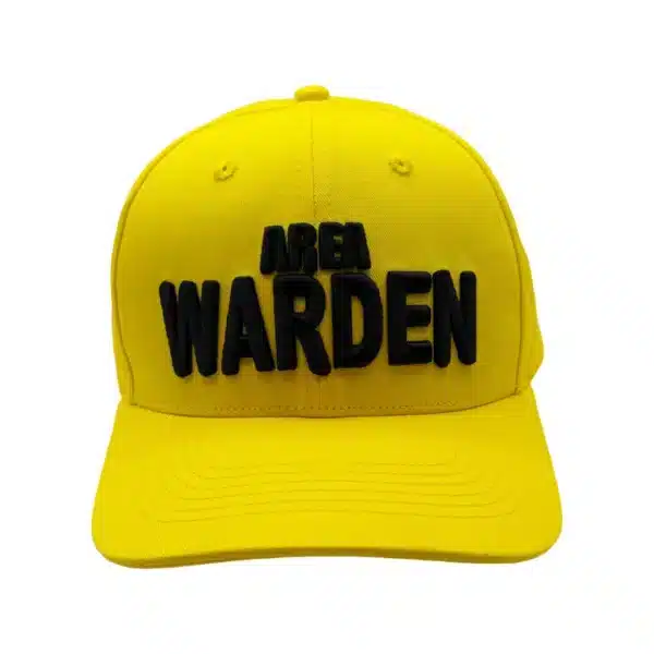 Area Warden hat front view - yellow emergency warden hat