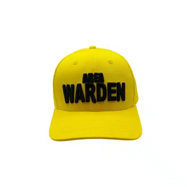 Area Warden hat front view - yellow emergency warden hat