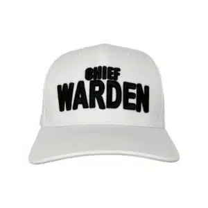 Chief Warden hat front view - white emergency warden hat