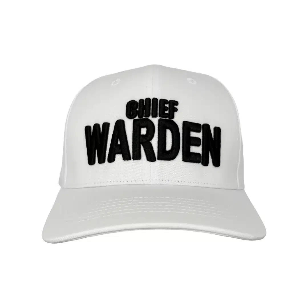Chief Warden hat front view - white emergency warden hat