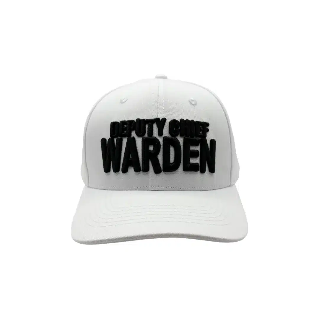Deputy Chief Warden hat front view - white evacuation warden hat
