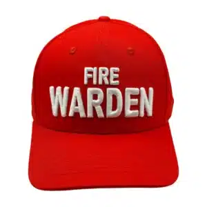 Fire Warden hat front view - red emergency warden hat