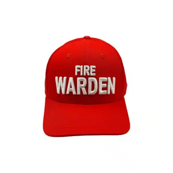 Fire Warden hat front view - red emergency warden hat