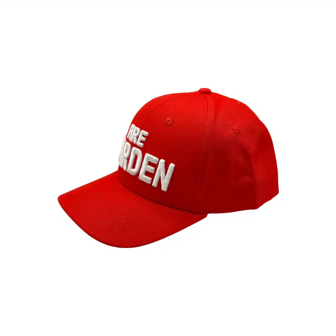 Fire Warden hat left side - red emergency warden PPE