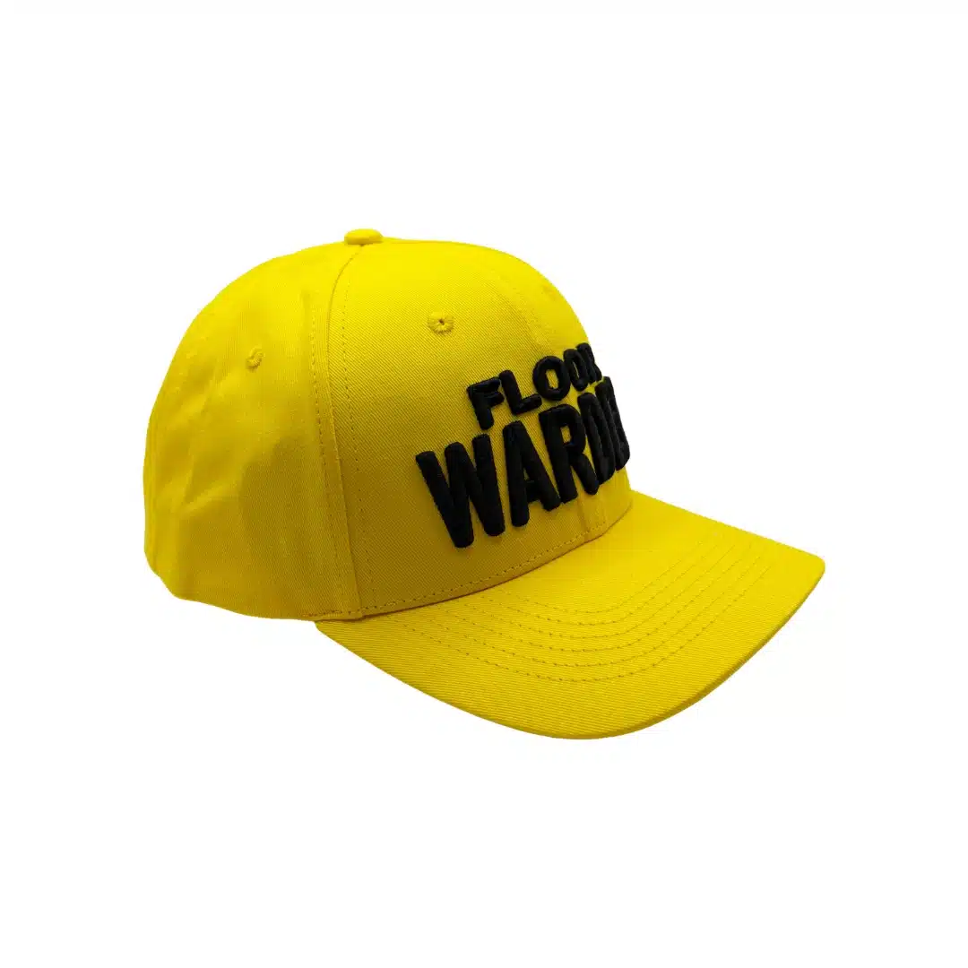Floor Warden hat right side view showing yellow emergency cap design