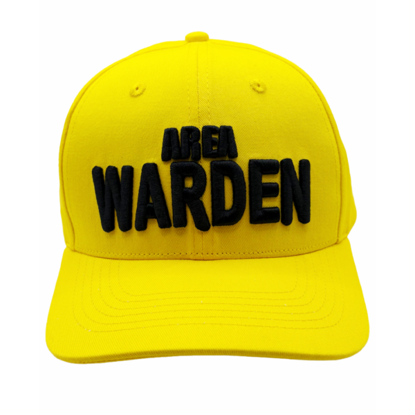 Area Warden hat front view - yellow emergency warden hat
