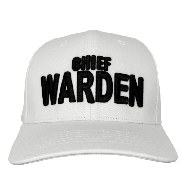 Chief Warden hat front view - white emergency warden hat