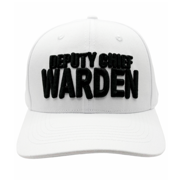 Deputy Chief Warden hat front view - white evacuation warden hat